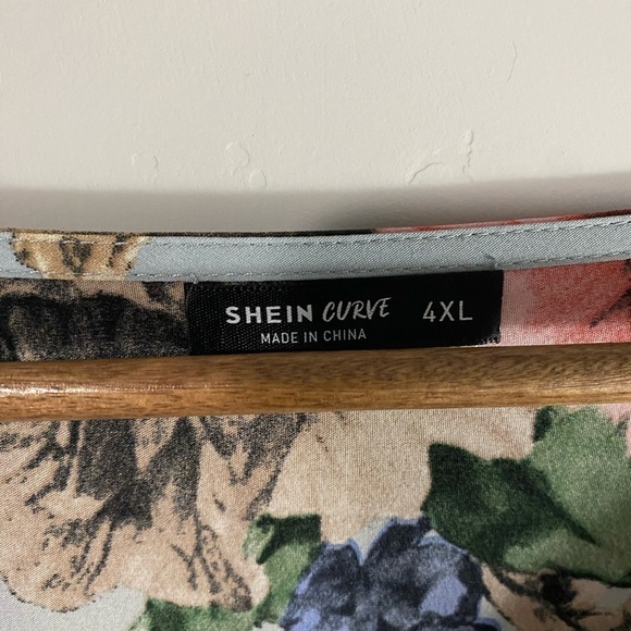 Shein - Floral Ruffle Hem Smock Maxi Dress - Picture 7 of 12